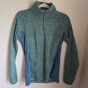 Columbia Teal Herringbone Fleece 1/2 Zip Size Medium
